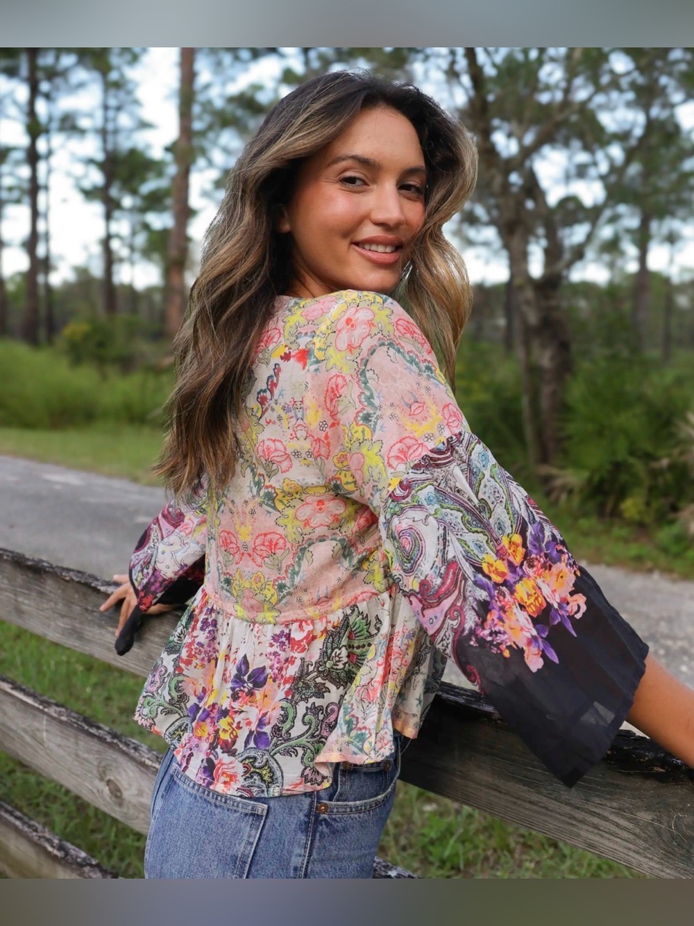 Natural Life Black Multicolored Paisley Size XL